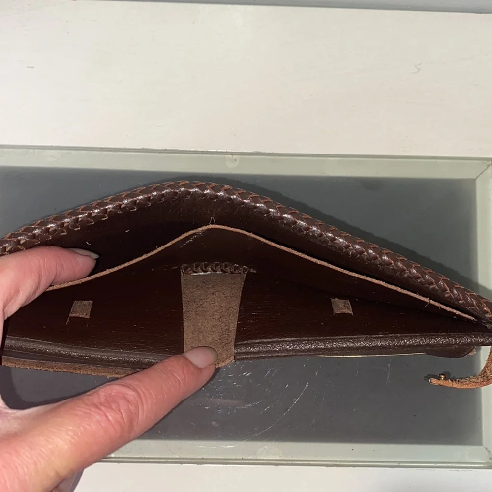 Vintage Tooled Leather Wallet FLORAL BOTANICAL Wallet with Coin Pouch 1960/1970